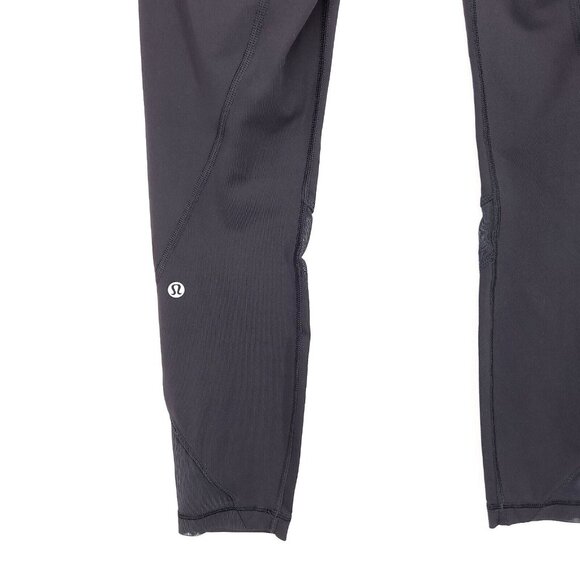 Lululemon Crop Leggings Mesh Side Panel Capri Women's Size 6 Zip Front Pockets - Picture 11 of 13